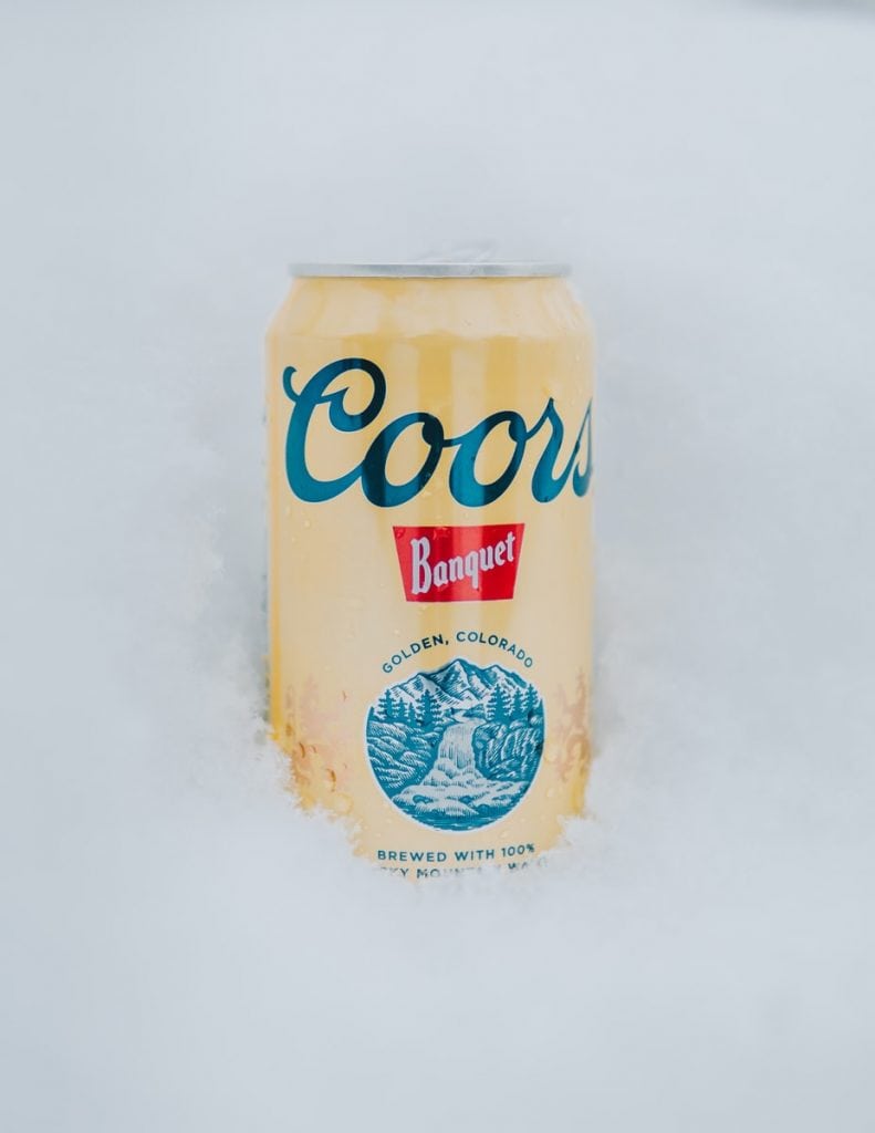 Beer in the snow